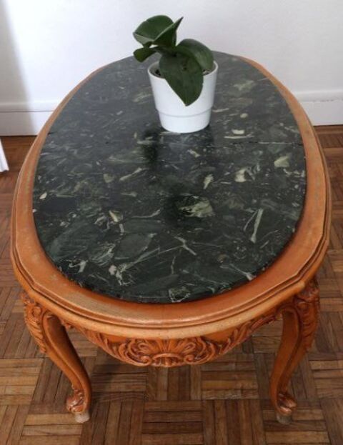 Table basse merisier et marbre à restaurer 30 Courbevoie (92)