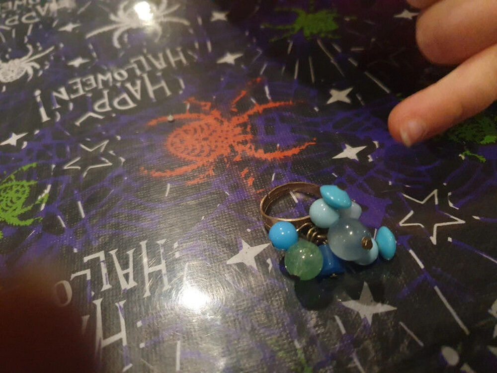 Bague fantaisie - breloque bleu Bijoux et montres