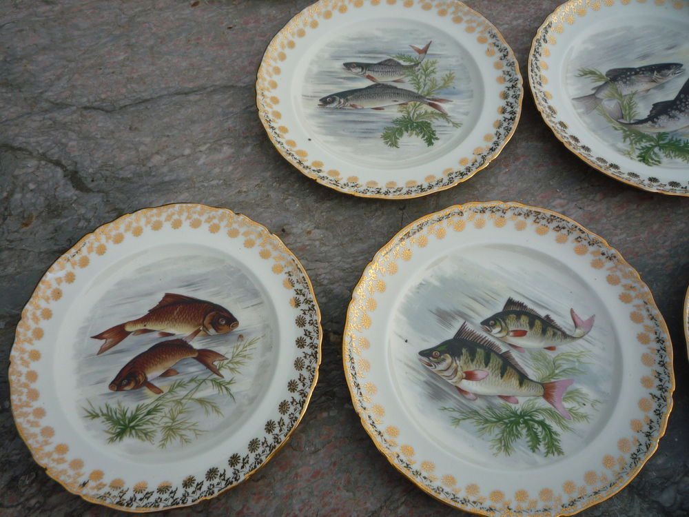 Service &agrave; poisson /assiette Limoges (G) Décoration