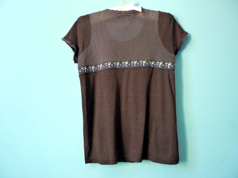 Blouse Fille IKKS 12 ans noir MC collection &eacute;t&eacute; TBE V�tements enfants