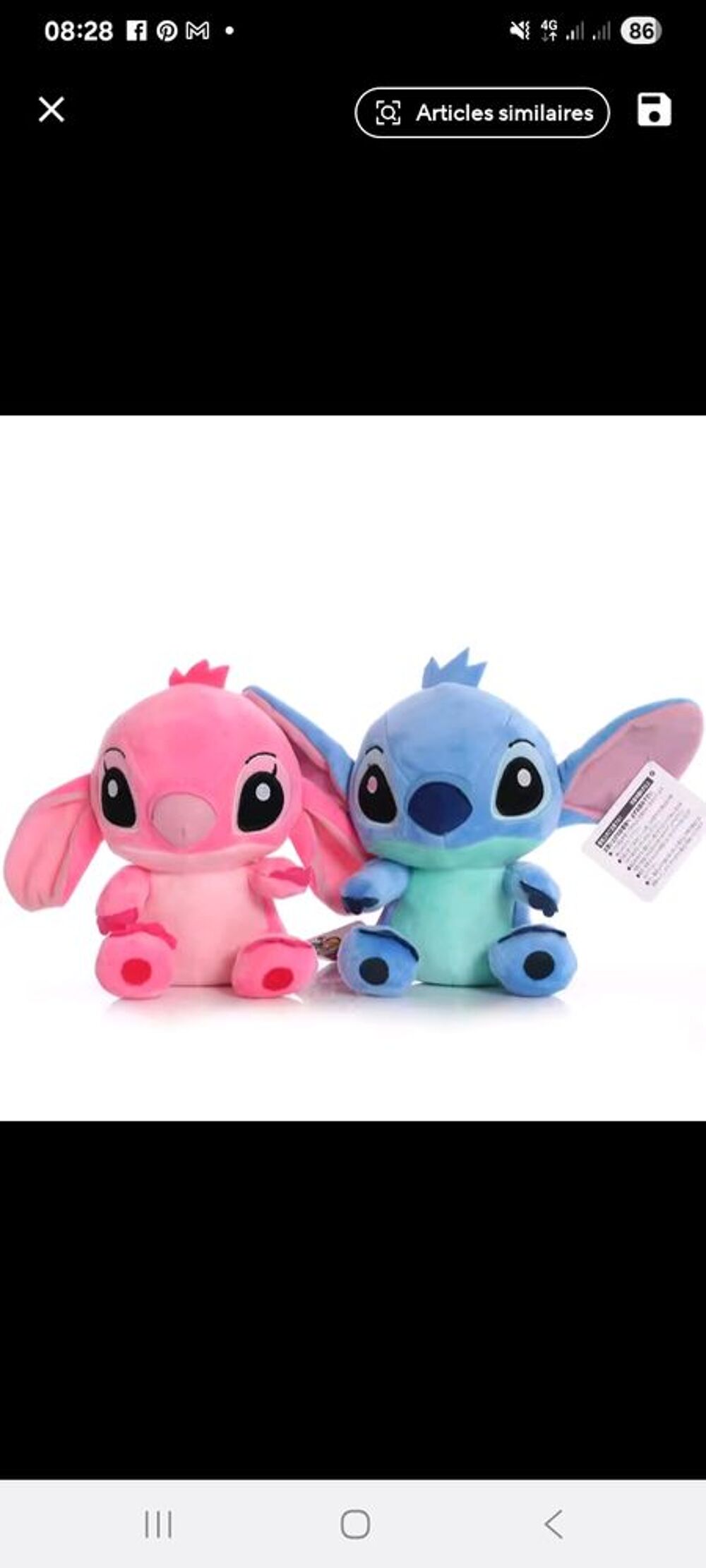 Peluche stitch et angel neuf Jeux / jouets