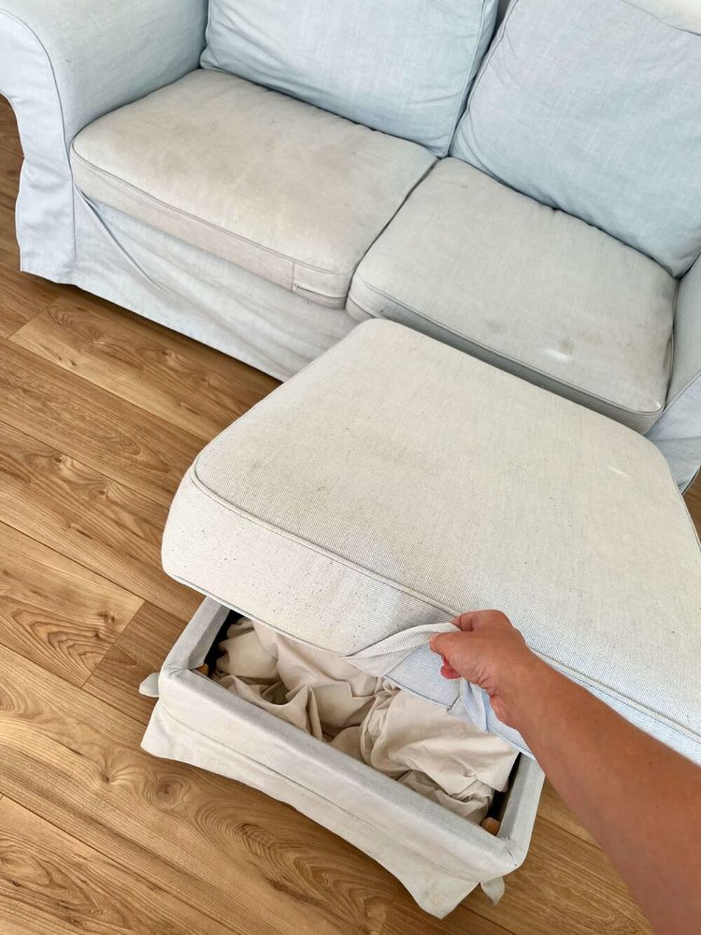Canap&eacute; bleu clair IKEA Ektorp et m&eacute;ridienne, 2/3 places Meubles