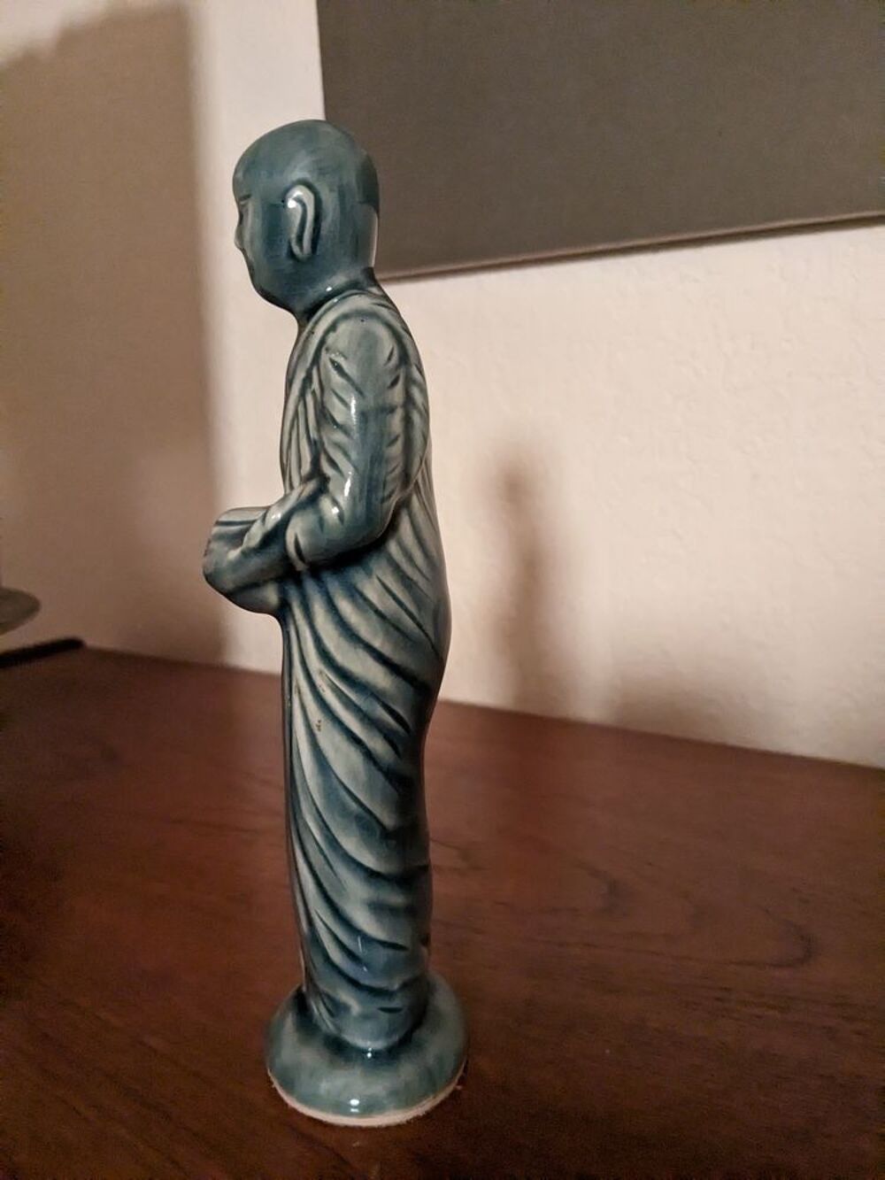 Bouddha statuette en c&eacute;ladon bleu Décoration