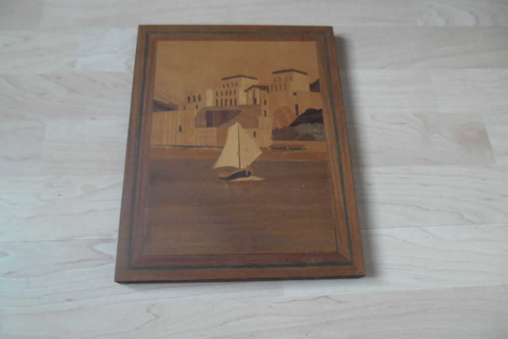 Tableau en bois marquet&eacute; Décoration