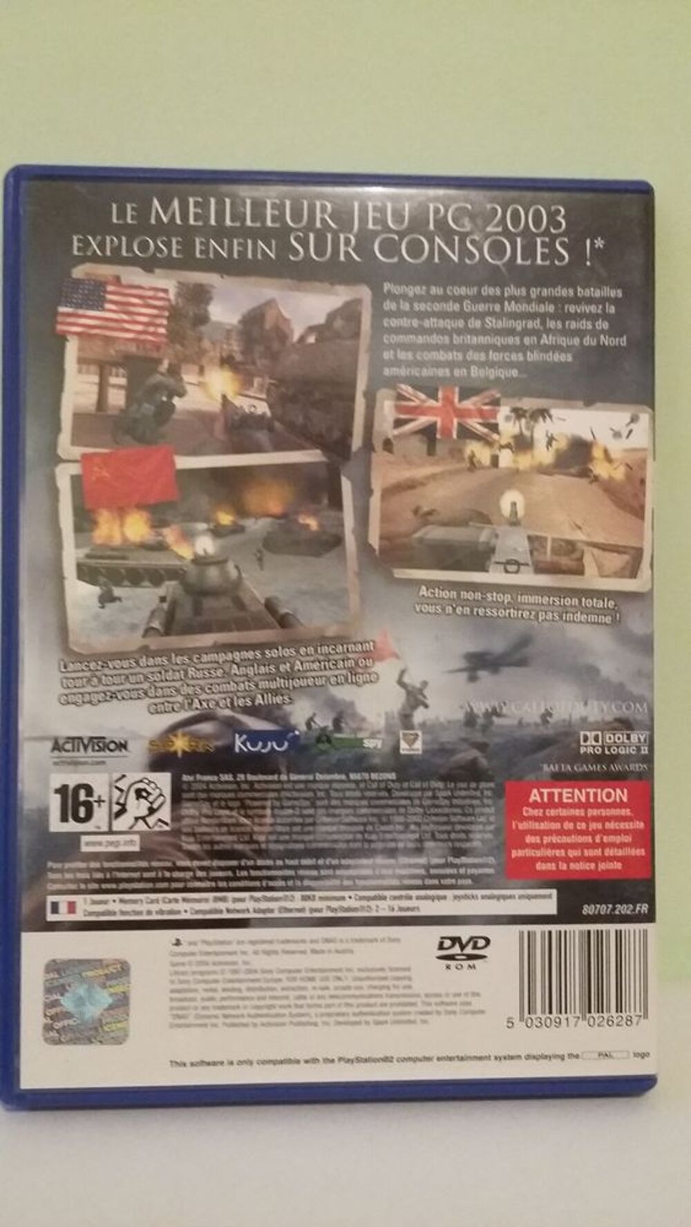 Jeu PlayStation 2 : Call of Duty Consoles et jeux vidos