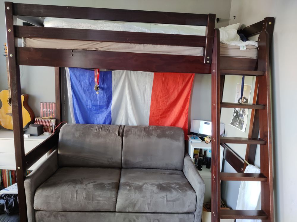 LIT MEZZANINE + BUREAU + ETAGERE Meubles