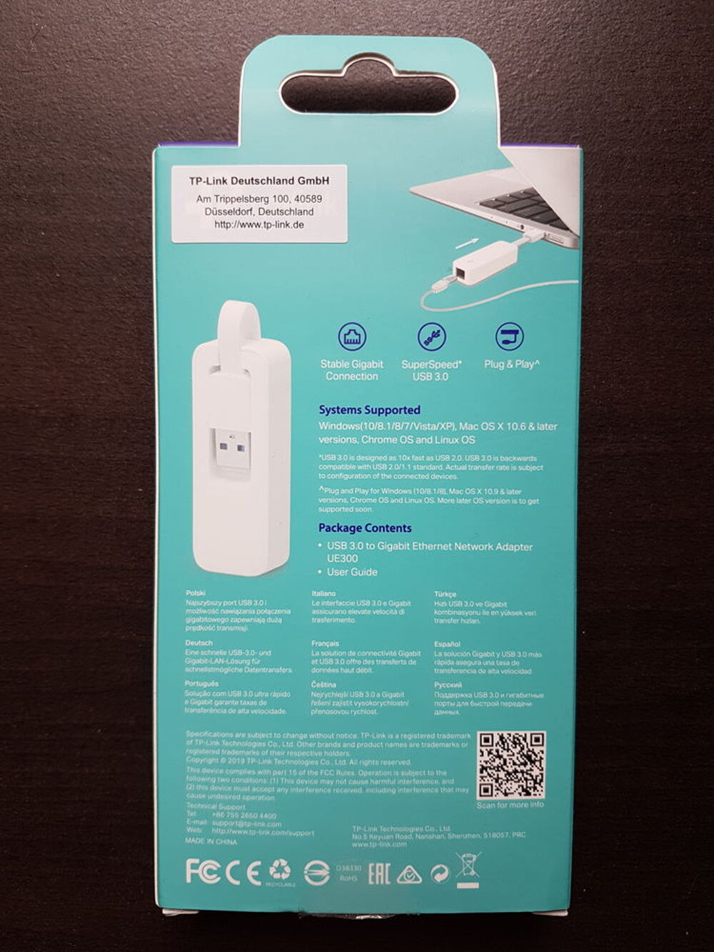 Adaptateur RJ45 vers USB3_Marque TP-Link UE300 Photos/Video/TV