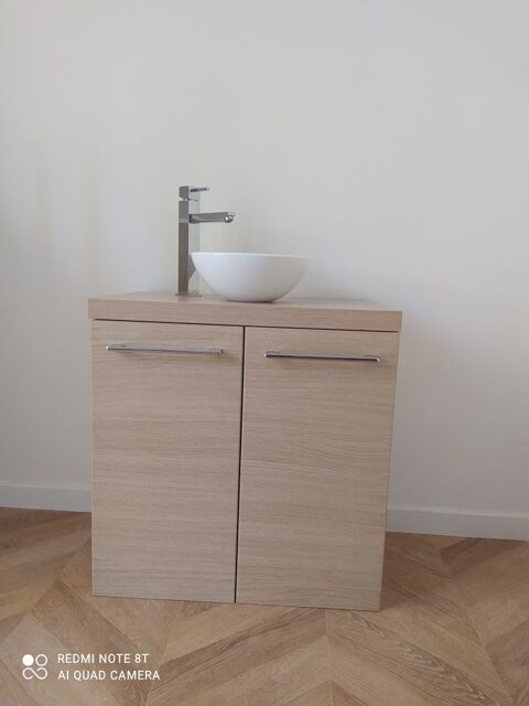 Meuble salle de bain bois avec vasque et robinetterie 200 Nice (06)