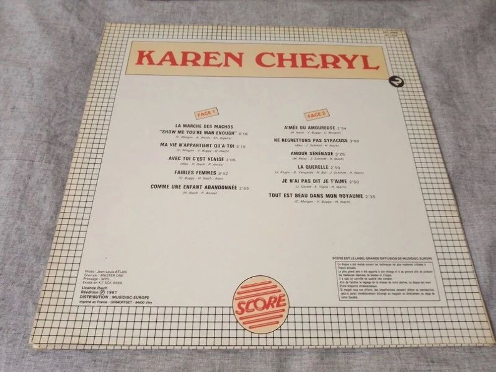 Karen Cheryl Lot De 4 Vinyles Lp 33 Tours Tr&egrave;s bon Etat CD et vinyles