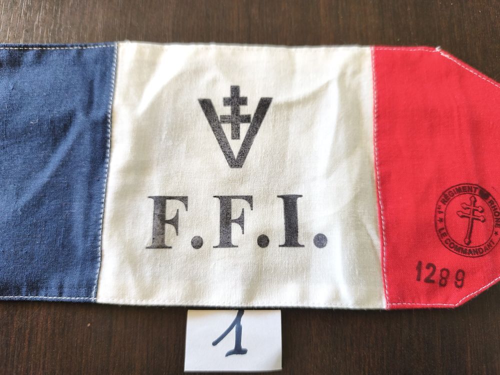 Reproduction brassard FFI militaria resistant ref 1 