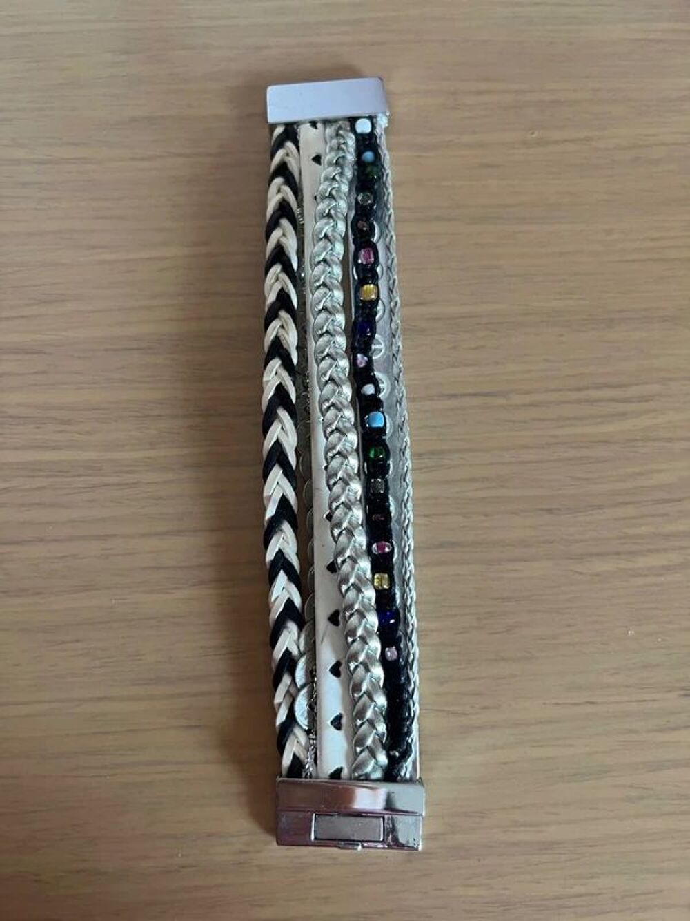 Bracelet Manchette Multicolore Femme. Similicuir Bijoux et montres