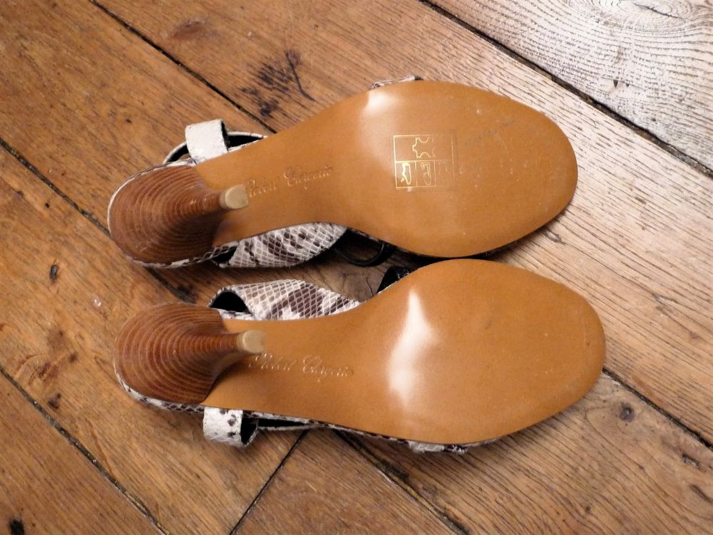 Escarpins Ouverts Cuir Beige/Marron-36,5/36-Robert Clergerie Chaussures