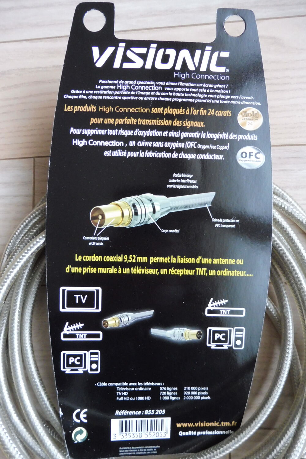 Cordon coax HD double blindage m&acirc;le/femelle Photos/Video/TV