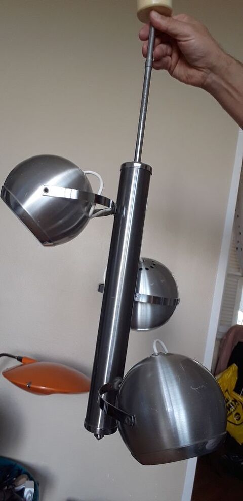 Lustre 03 spots alu bross� ann�e 1970 135 Marseille 15 (13)