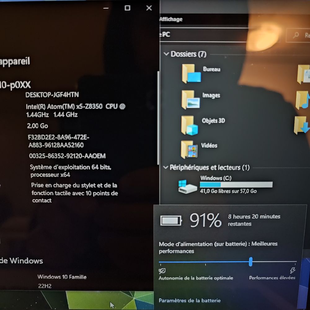 Tablette HP Tactile Hybride Pc Portable 2 en 1 Windows 10 Or Matériel informatique