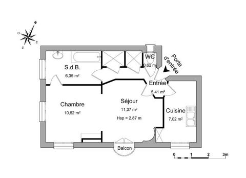  Appartement � louer 2 pi�ces 41 m�