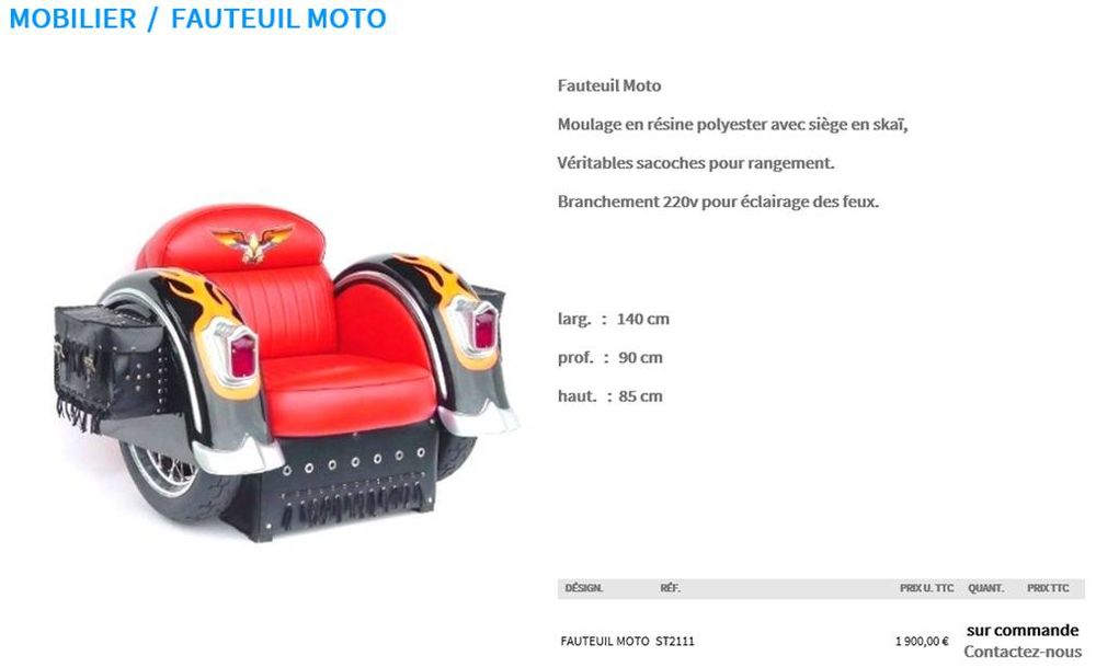 Fauteuil Moto Meubles