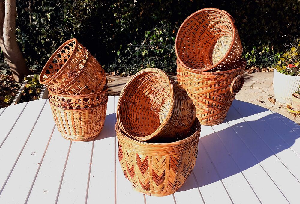 6 Cache-Pots (Grands &amp; moyens) - Bambou / Osier
Dcoration