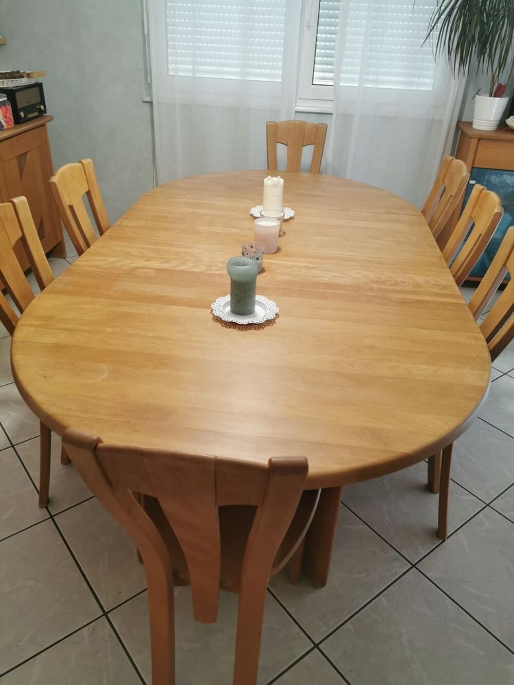 TABLE RONDE et rallonges en H&ecirc;tre Meubles