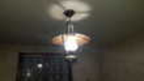 Belle suspension en cuivre, Fer Forg&eacute; et verre Dcoration