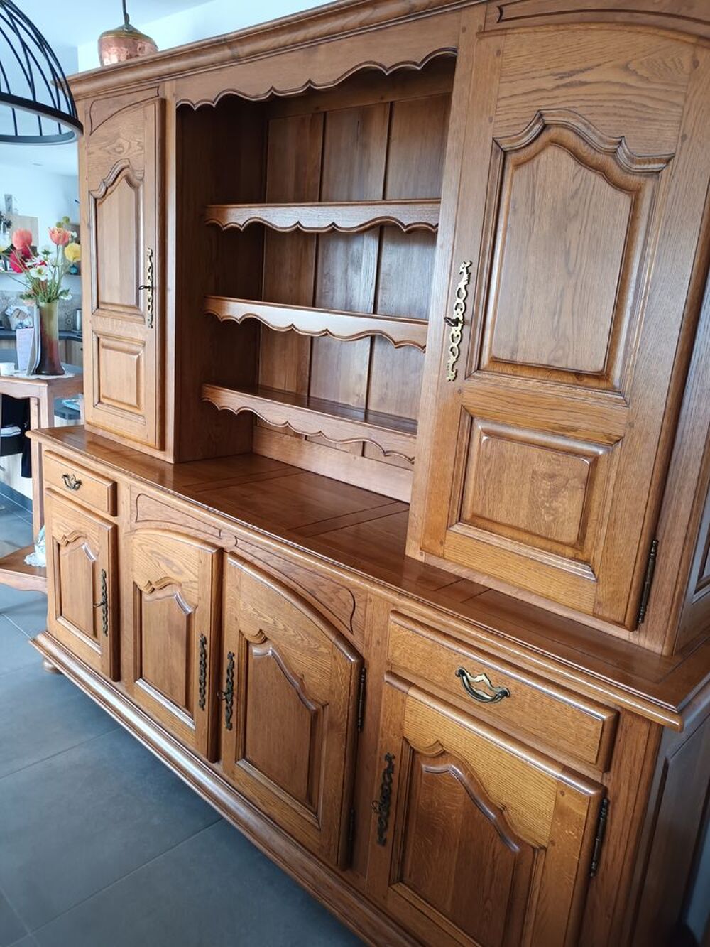 BUFFET VAISSELIER CHENE MASSIF long.2m35 Meubles