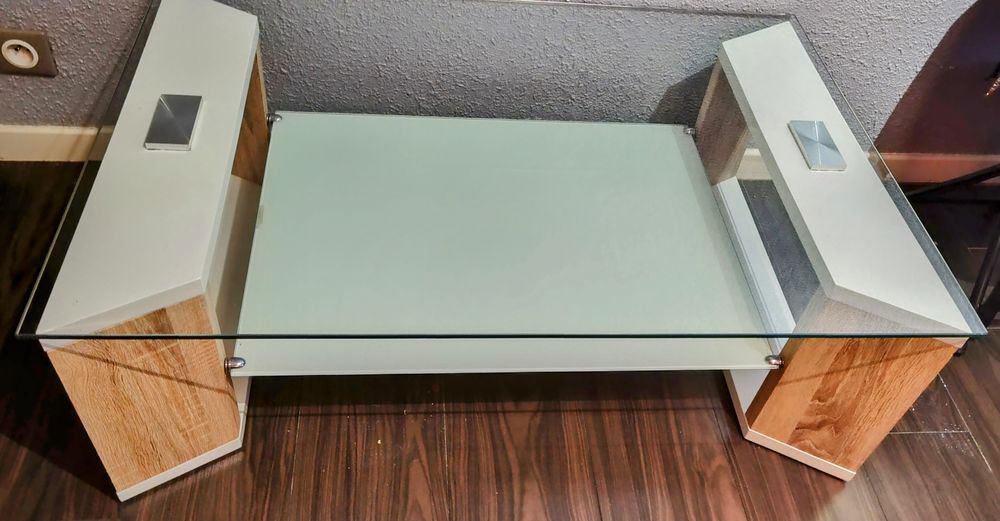 Table Basse Moderne en Verre et Bois Mobilier de France Meubles