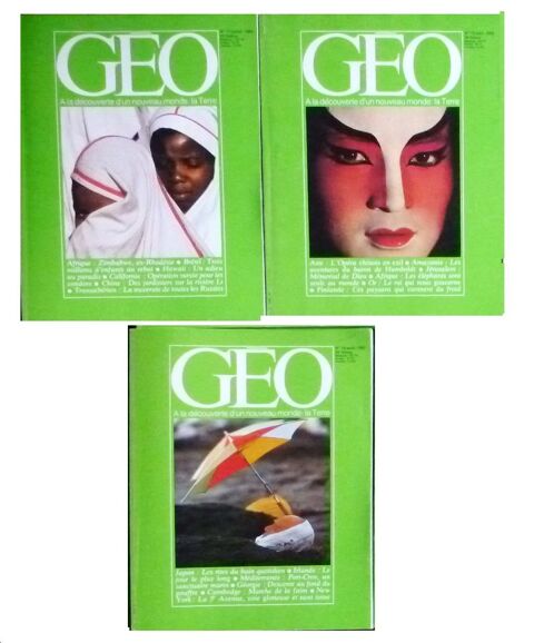 Premiers magazines GEO : 1980- 1984- 1988 2 Perceneige (89)