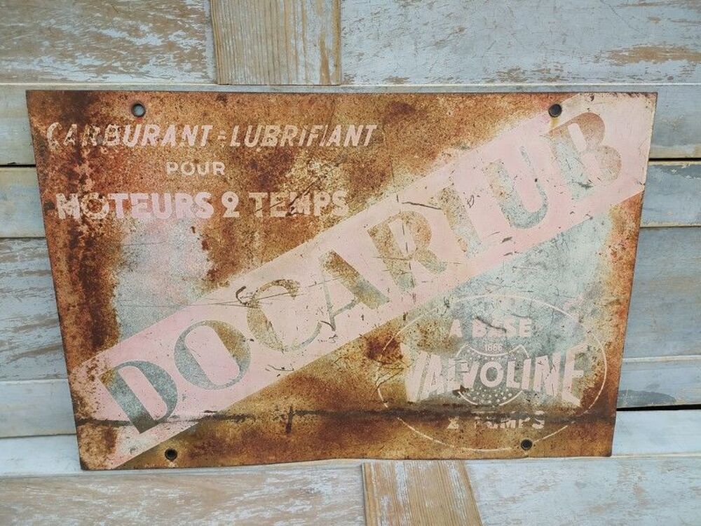 Ancienne Plaque T&ocirc;le Publicitaire Valvoline Docarlub
