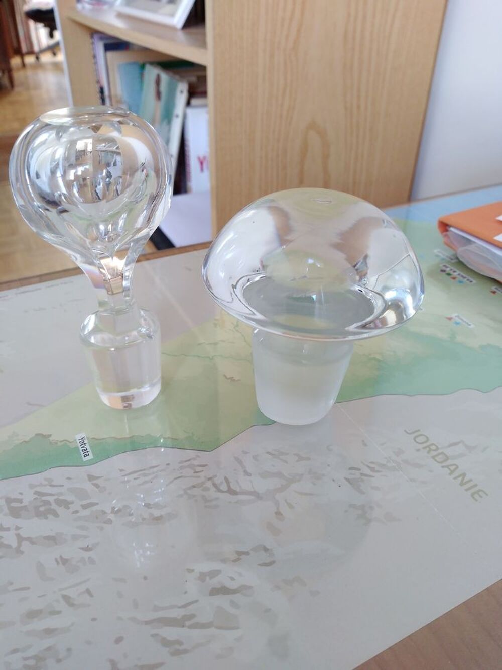 2 Bouchons de carafe en cristal Décoration
