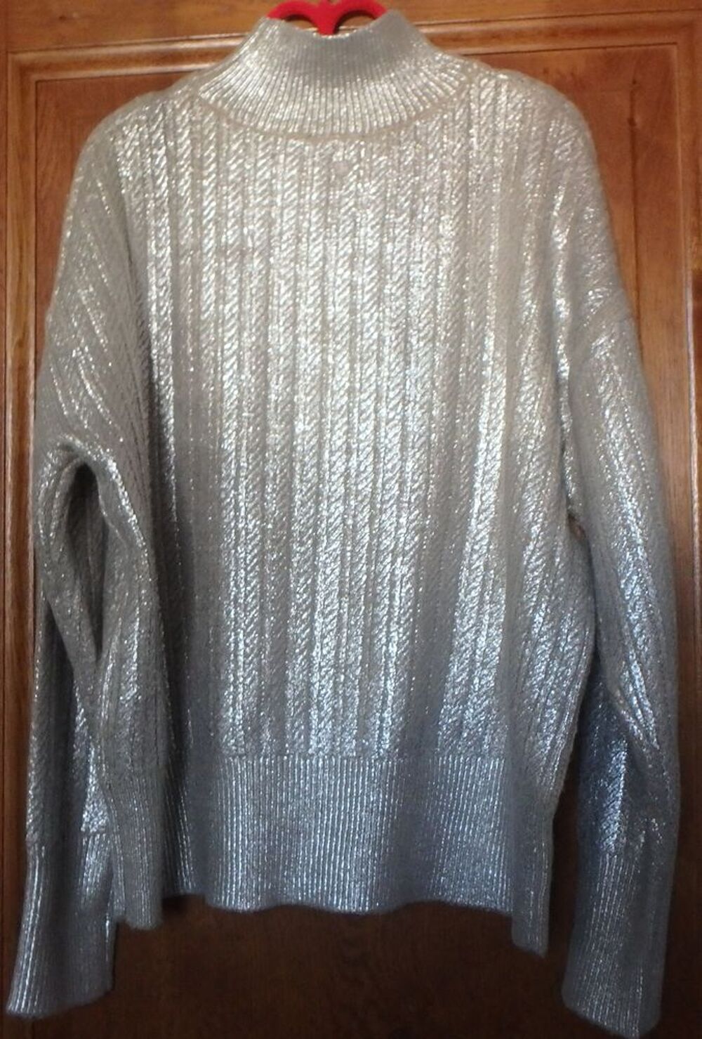 Salsa pull &agrave; col montant gris argent taille L, 40 &agrave; 44 neuf Vêtements