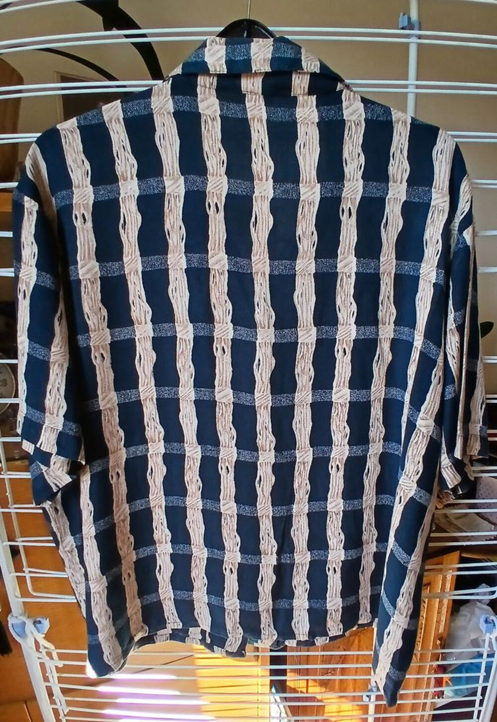 CHEMISIER OU SUR-CHEMISE MANCHES COURTES BLEU MARINE BEIGE Vêtements