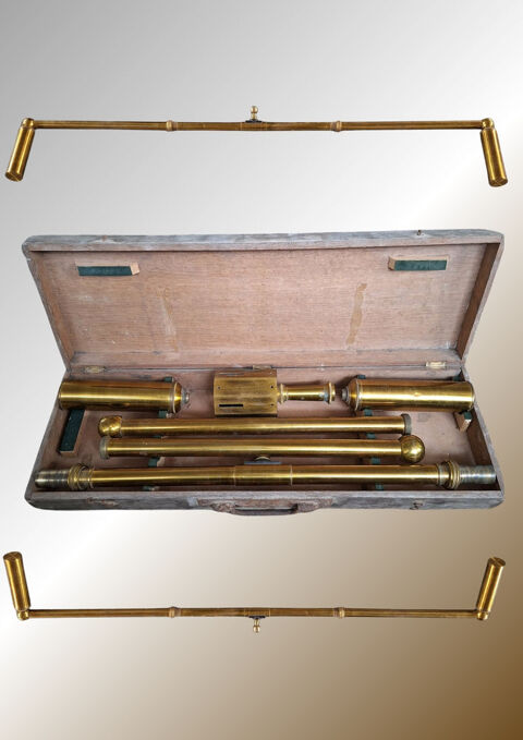 Niveau d'eau d'arpentage fin XIX pour géomètre
Instrument de 170 Hurigny (71)