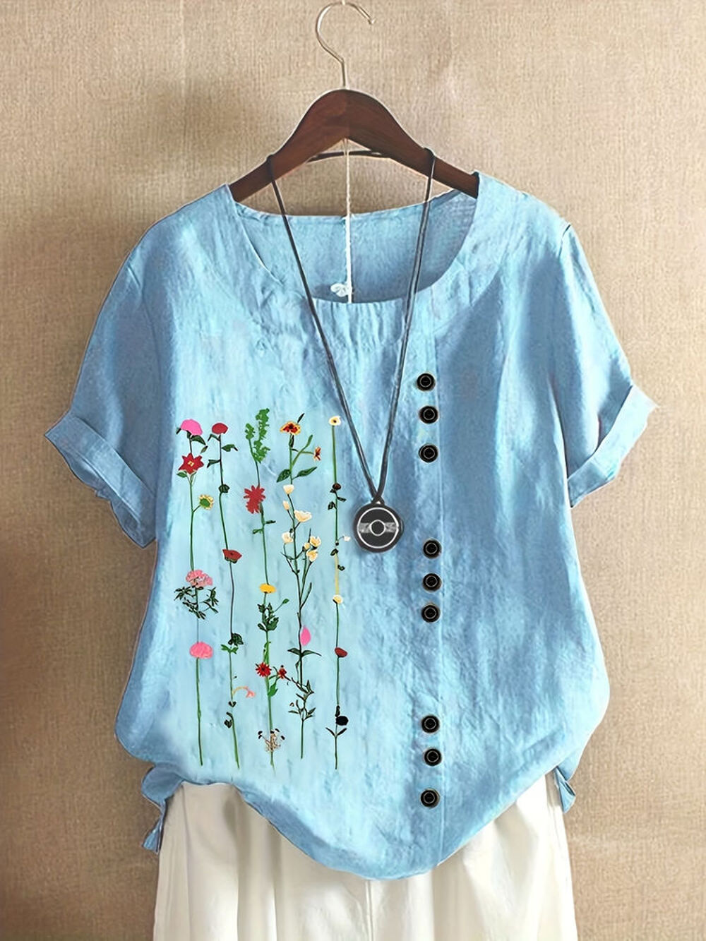 Blouse/ tee shirt en coton brod&eacute;e / Neuf Vêtements