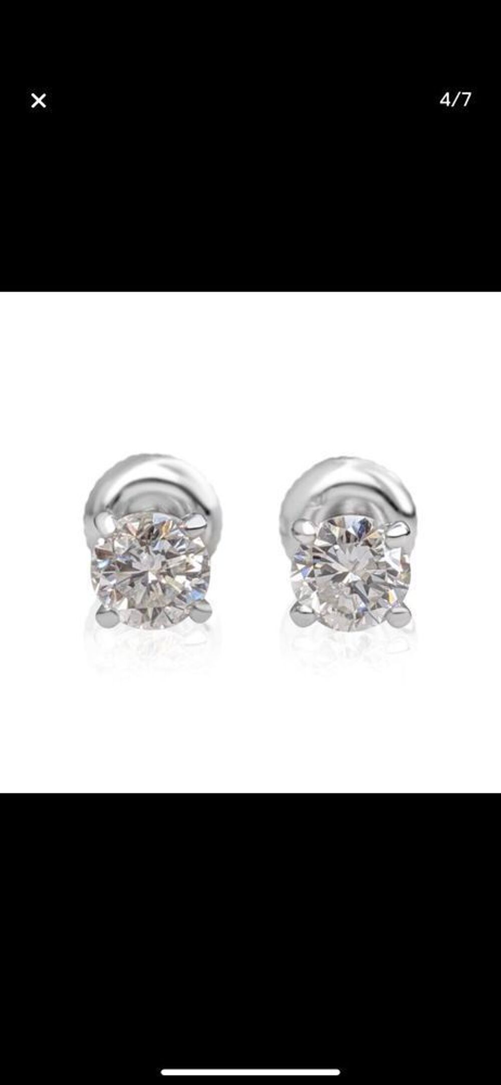 boucles d'oreilles or blanc diamants Bijoux et montres