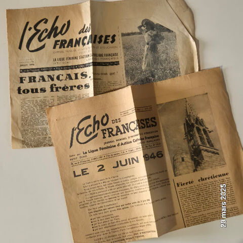 L'cho des franaises, juin et juillet 1946, La France est l 3 Saumur (49)