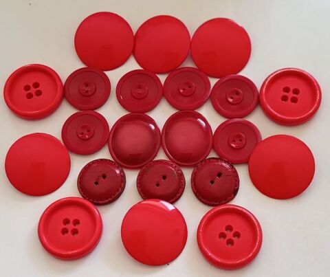 Lot d exception 21 Boutons Vintage Rouges  Cuir, XL & Forme Thonon-les-Bains (74)