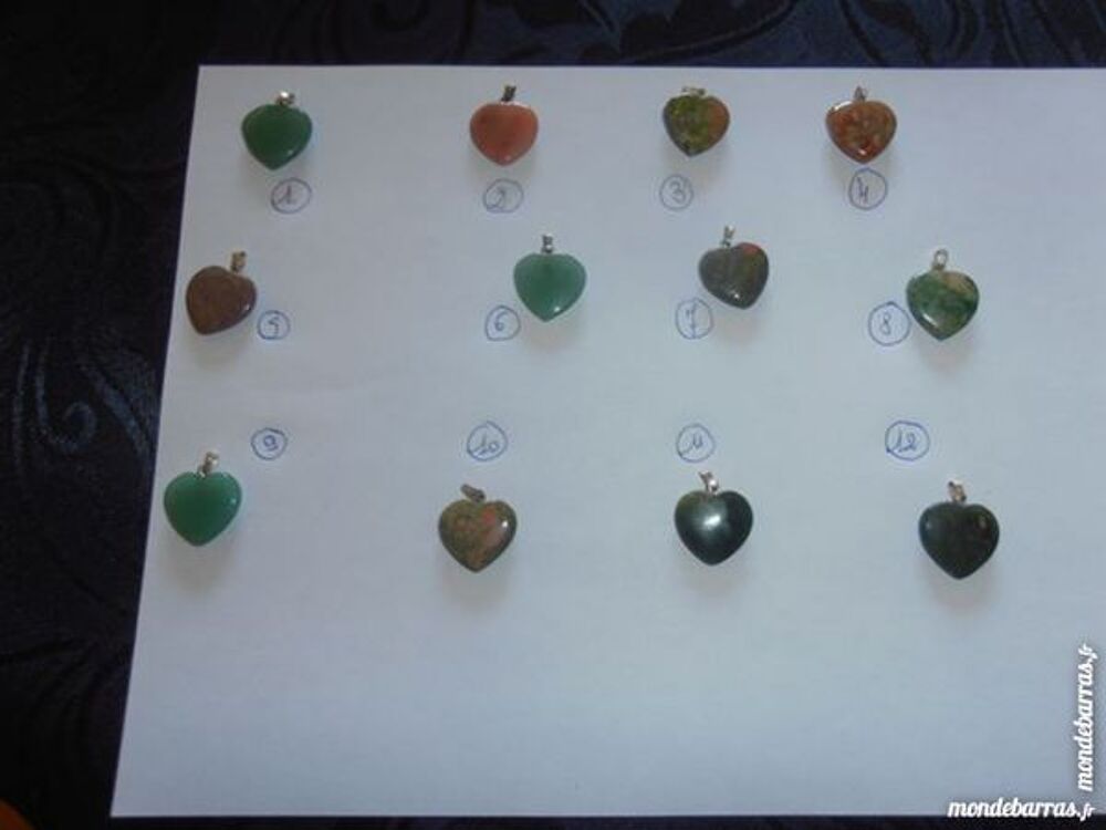 Coeurs pierre v&eacute;ritable (28b) Bijoux et montres