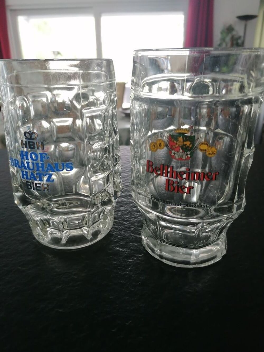 Lot de 8 chopes &agrave; bi&egrave;re allemande de collection 