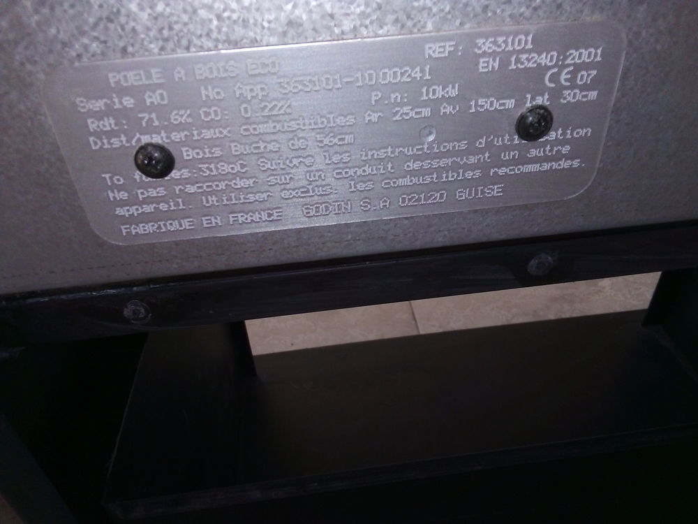 Poele &agrave; bois GODIN ECO 10kw fonte et acier Bricolage
