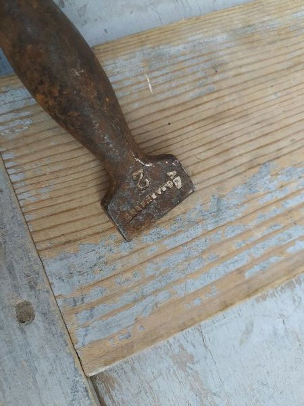 Outil Ancien Marteau de Joigneur Appr&ecirc;teur Maroquinerie Cuir 