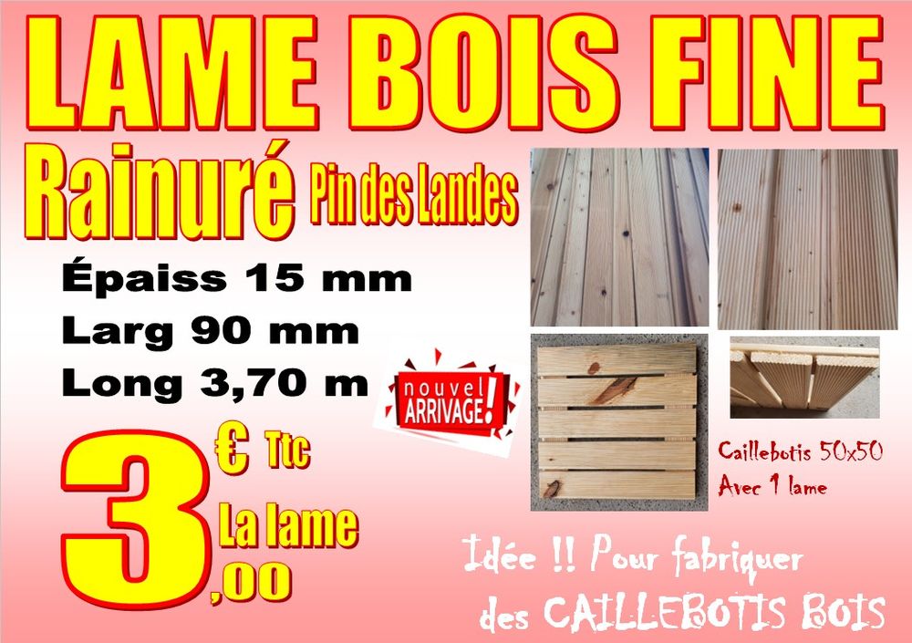 LAME BOIS FINE Rainur&eacute; - Id&eacute;e Fabrication Joli Caillebotis en bois &agrave; petit prix - DIY Bricolage
