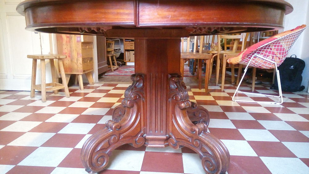 Table ancienne bois massif extensible trois rallonges Meubles