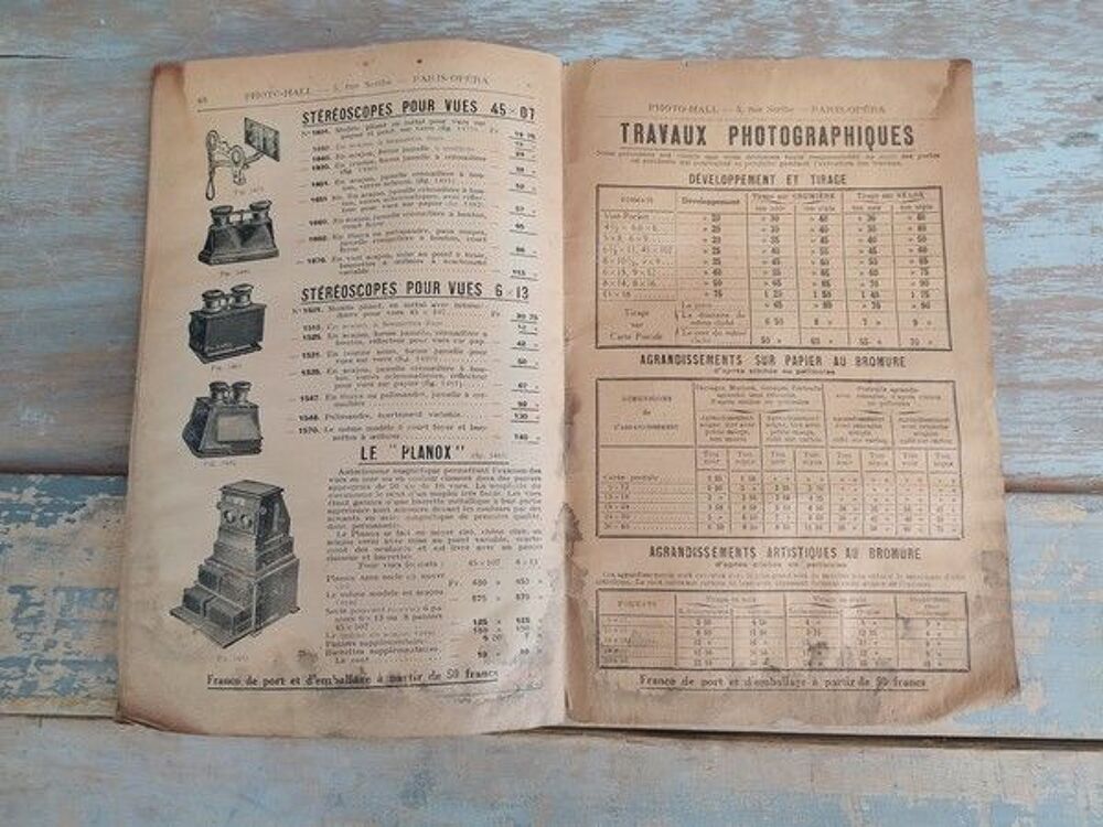 Catalogue Photo Hall 1923 Photographie Appareil St&eacute;r&eacute;oscope 