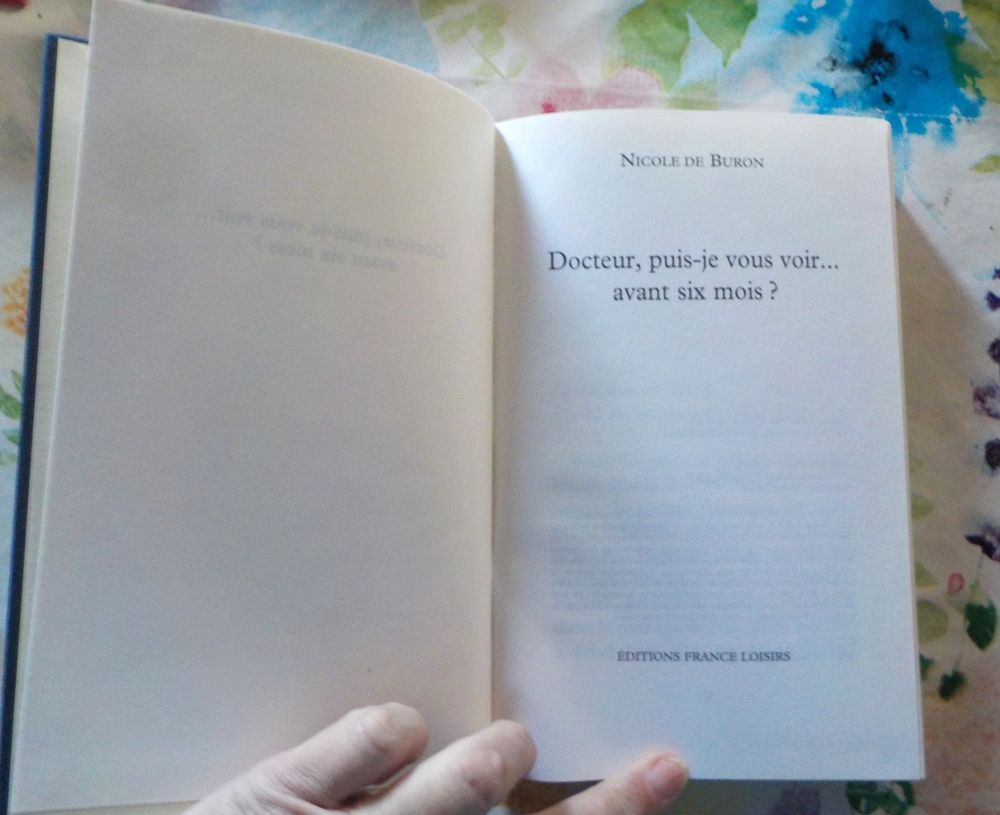DOCTEUR, PUIS-JE VOUS VOIR... AVANT SIX MOIS ? de N de BURON Livres et BD