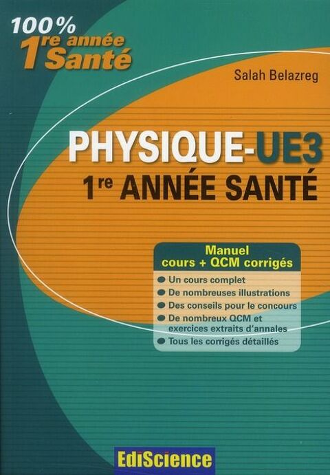 Livre de Physique et Biophysique ; UE3 ; 1re anne sant 8 Amiens (80)