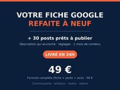   Fiche Google refaite + 30 posts prêts à publier - livré 24h 