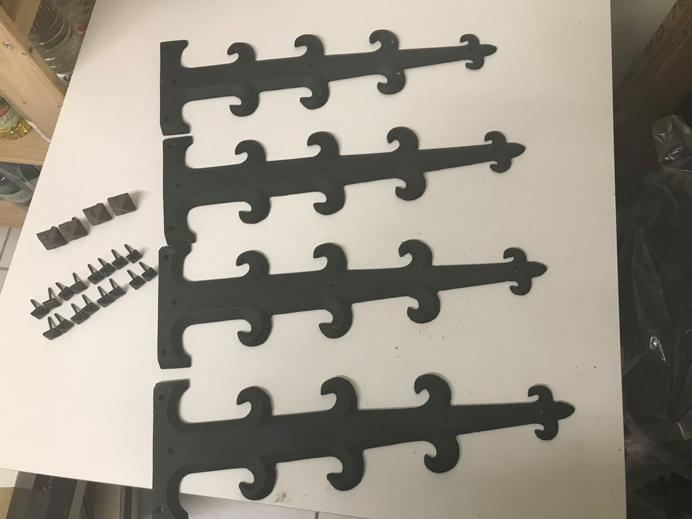 Lot de 2 pentures d&eacute;coratives en fer forg&eacute; noir - NEUF Bricolage