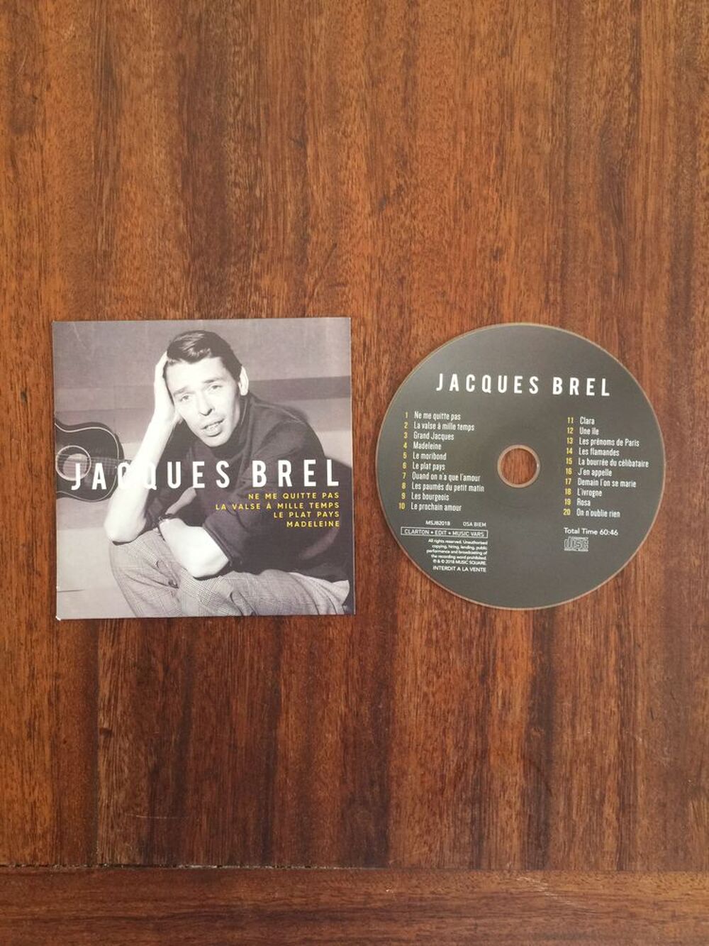 CD Jacques Brel 20 Titres CD et vinyles