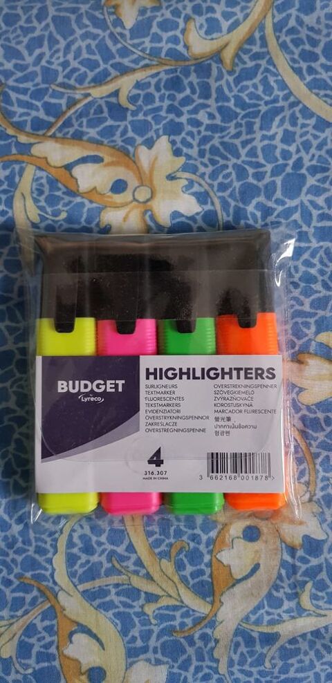 Pochette de 4 Surligneurs Lyreco Budget - Coloris Assortis 7 Saint-Denis (93)