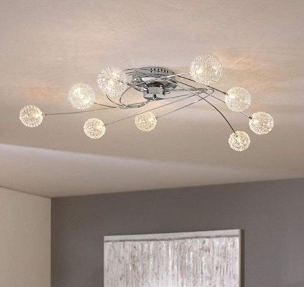 Luminaire plafonnier chrom&eacute; Décoration